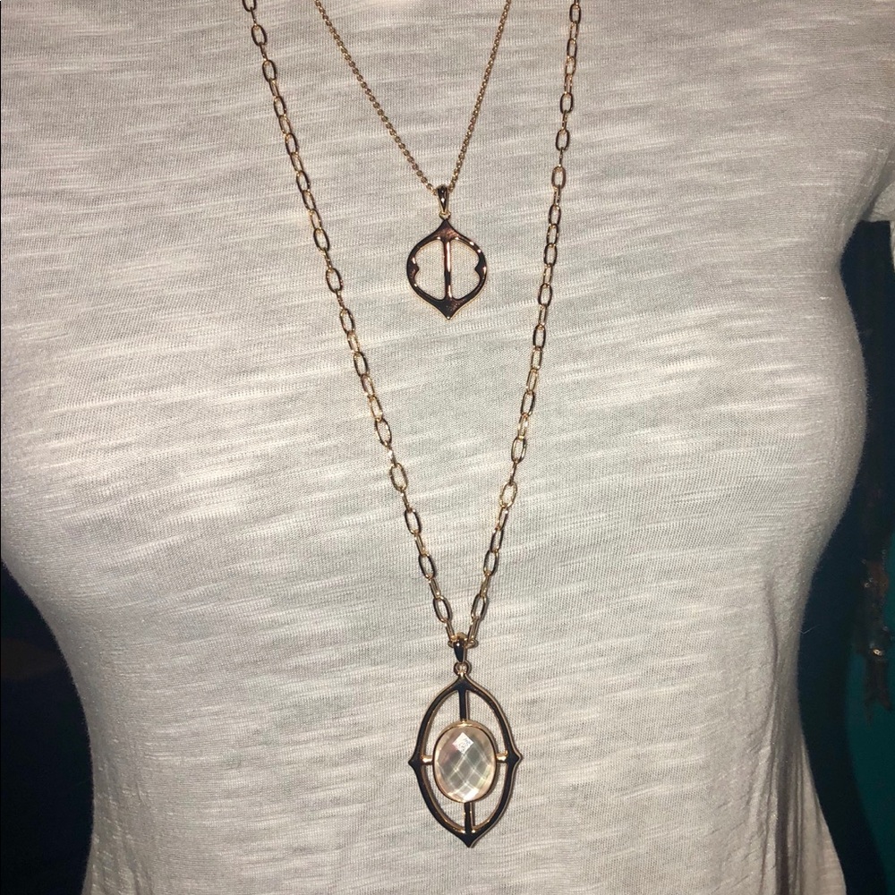 Stella & Dot Gold double Strand Necklace